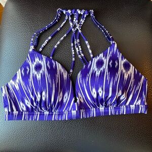 Athleta electric blue strappy swim top